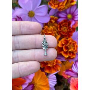 Sterling Silver Dimensional Pine Tree Charm